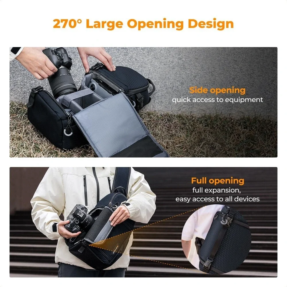 Camera Shoulder‎ Sling Bag K&F Concept DSLR Mirrorless Canon Nikon Sony Fuji DJI
